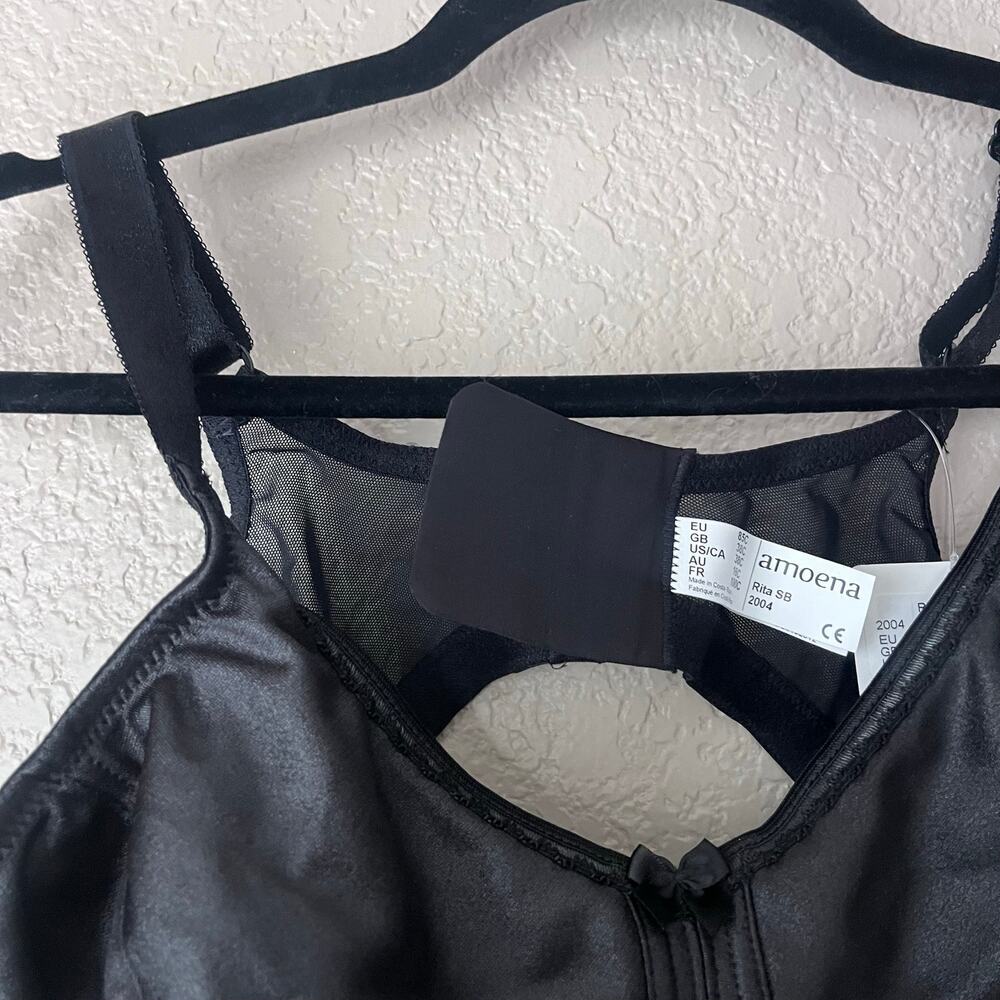 NWT Amoena Rita Soft Cup Bra Black Sheen 38C New Wire Free Comfort - Picture 3 of 5